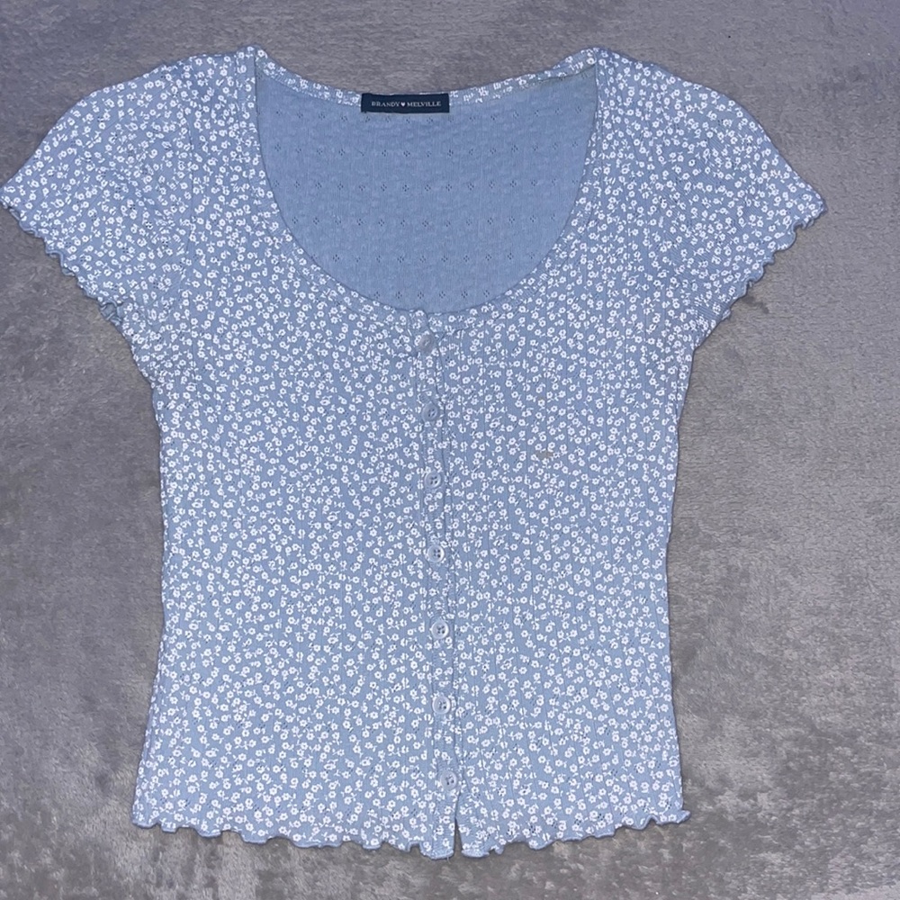 Short sleeve button brandy melville shirt